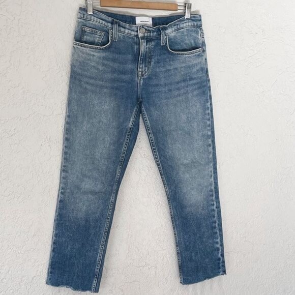 Current/Elliot Straight Leg Raw Hem mid rise Jeans 26 - Picture 1 of 10